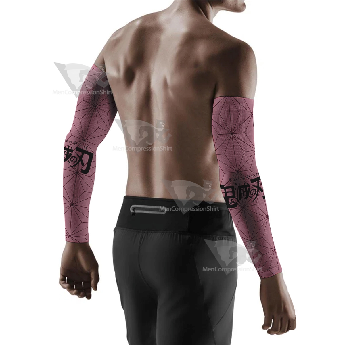 Kokushibou Demon Slayer Anime Pink Compression Arm Sleeve