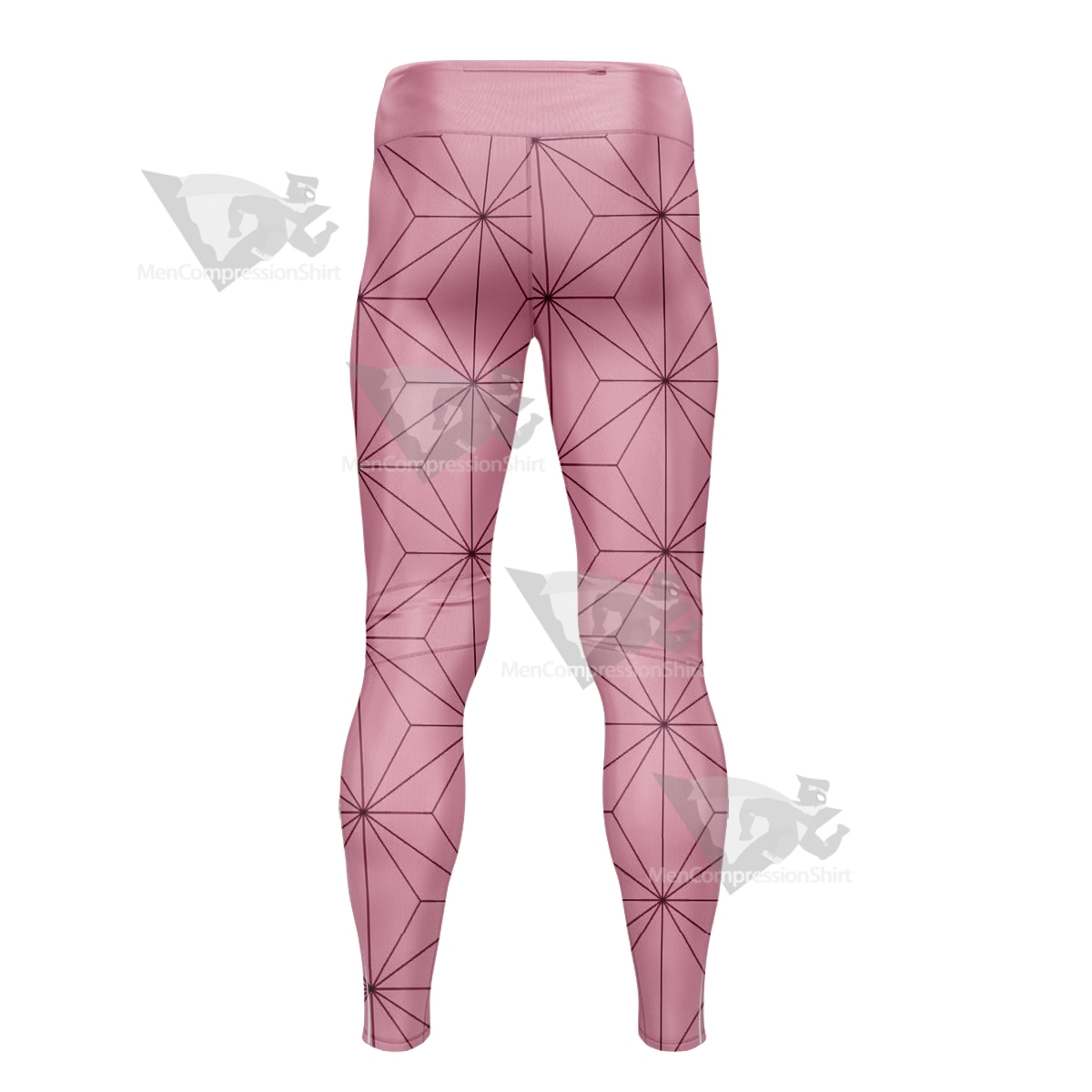 Kokushibou Demon Slayer Anime Pink Men Compression Legging