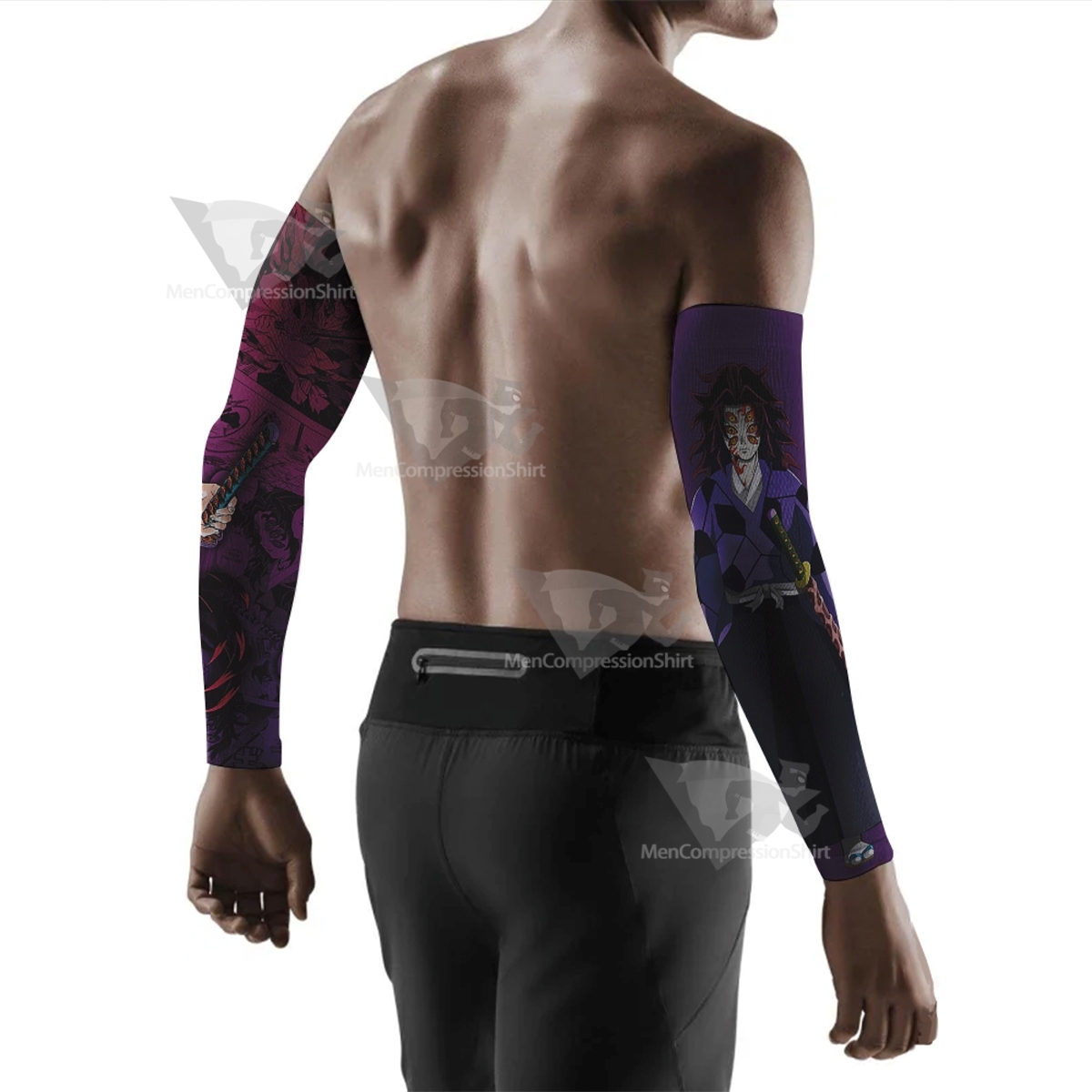 Kokushibou Demon Slayer Purple Compression Arm Sleeve