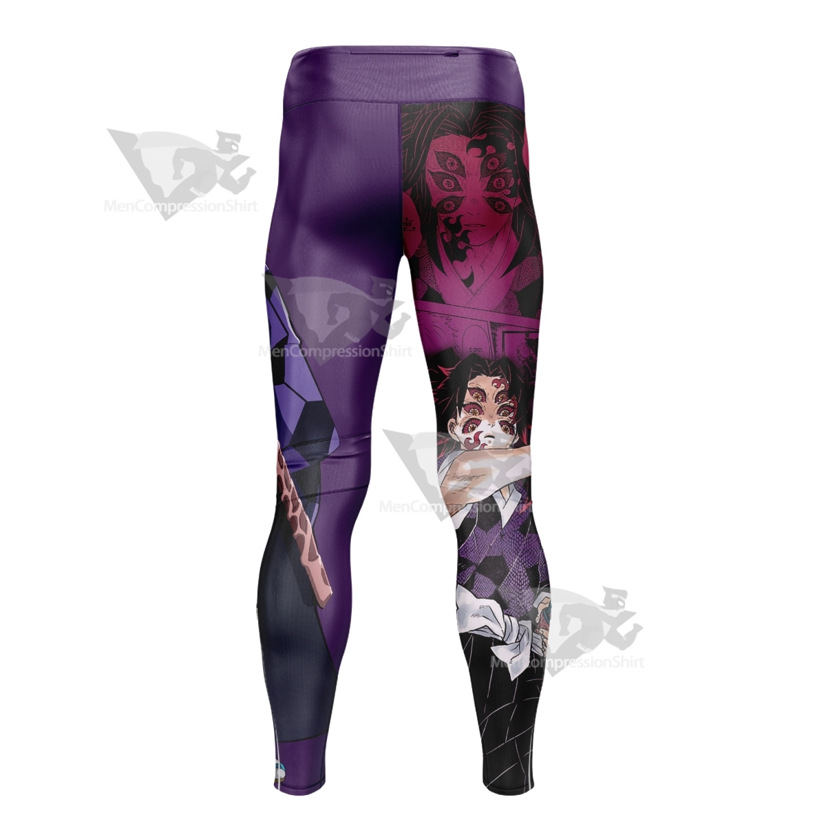 Kokushibou Demon Slayer Purple Men Compression Legging
