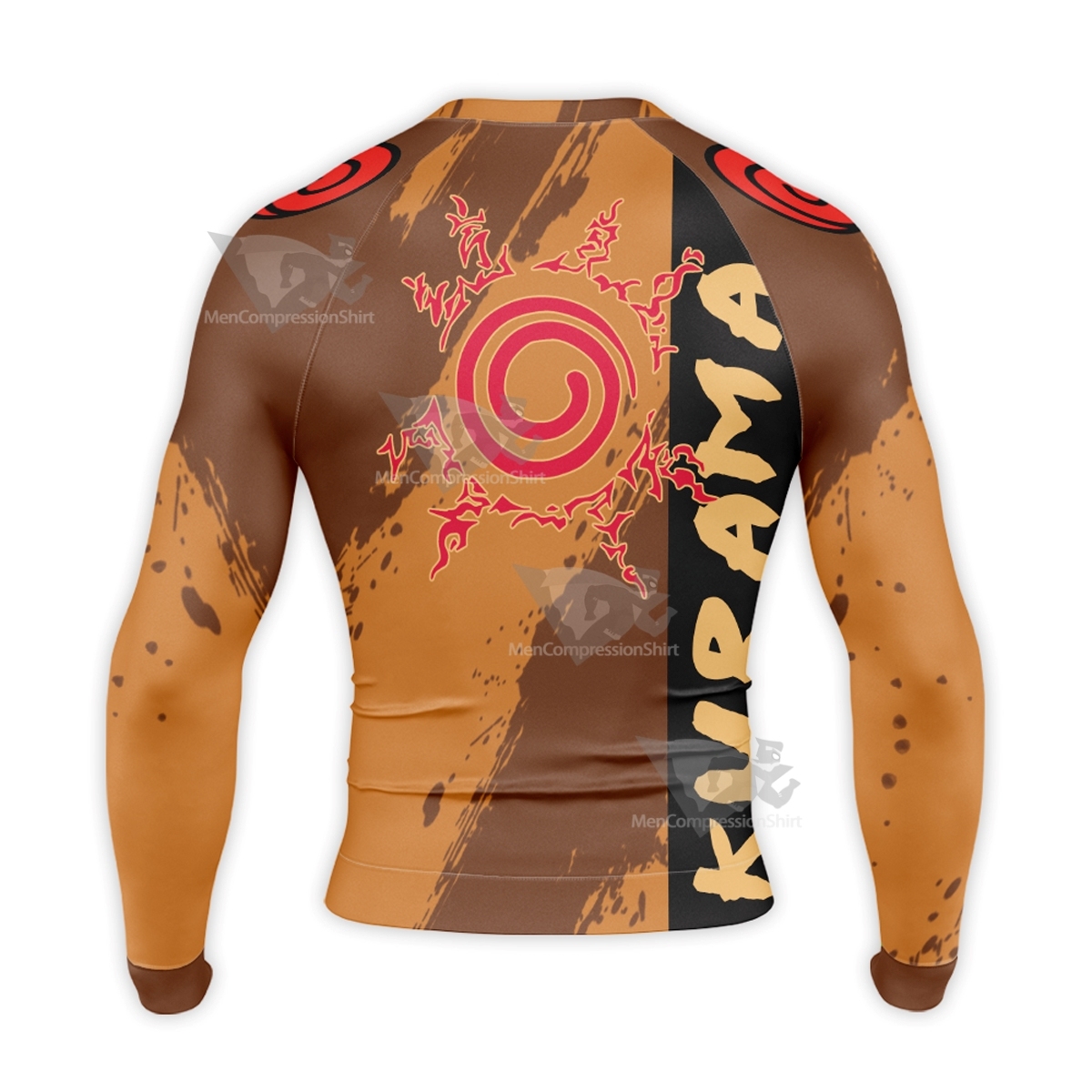 Kurama Nine Tailed Fox Orange Long Sleeve Compression Shirt