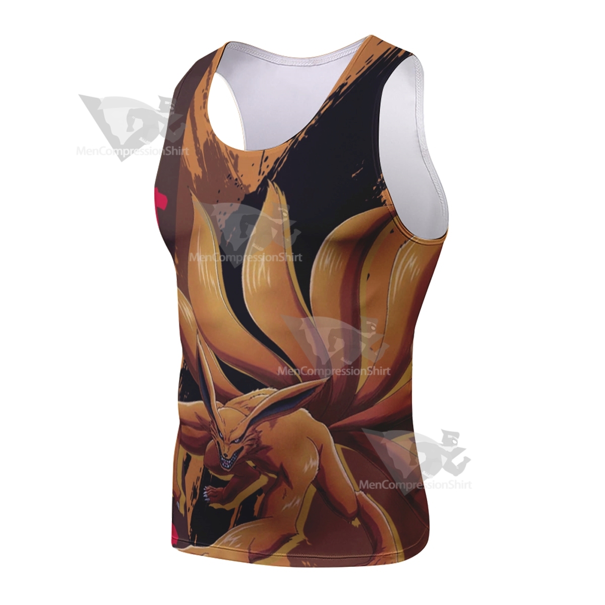 Kurama Nine Tailed Fox Orange Sleeveless Compression Shirt