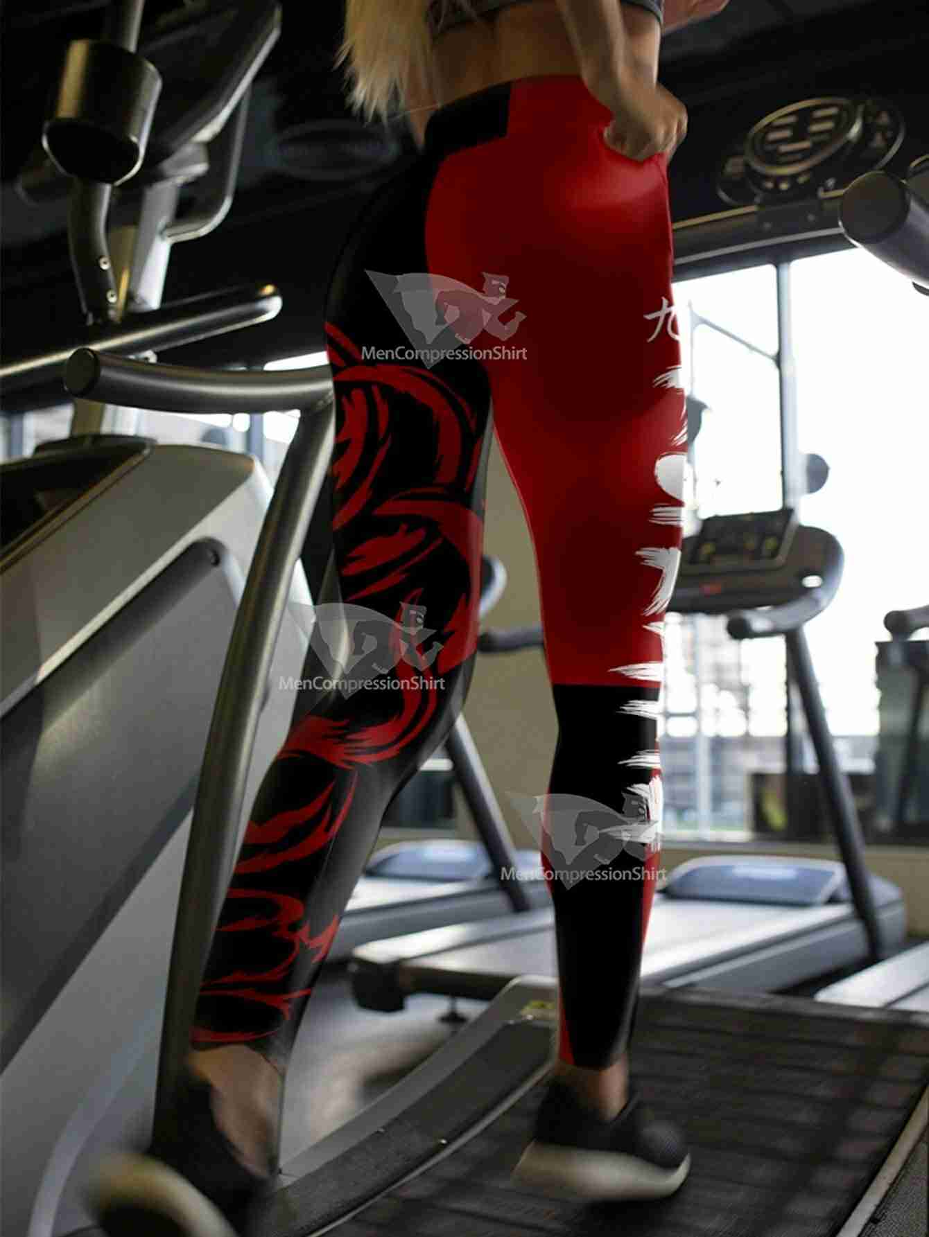 Kurama Red Fashion Women Compression Leggings