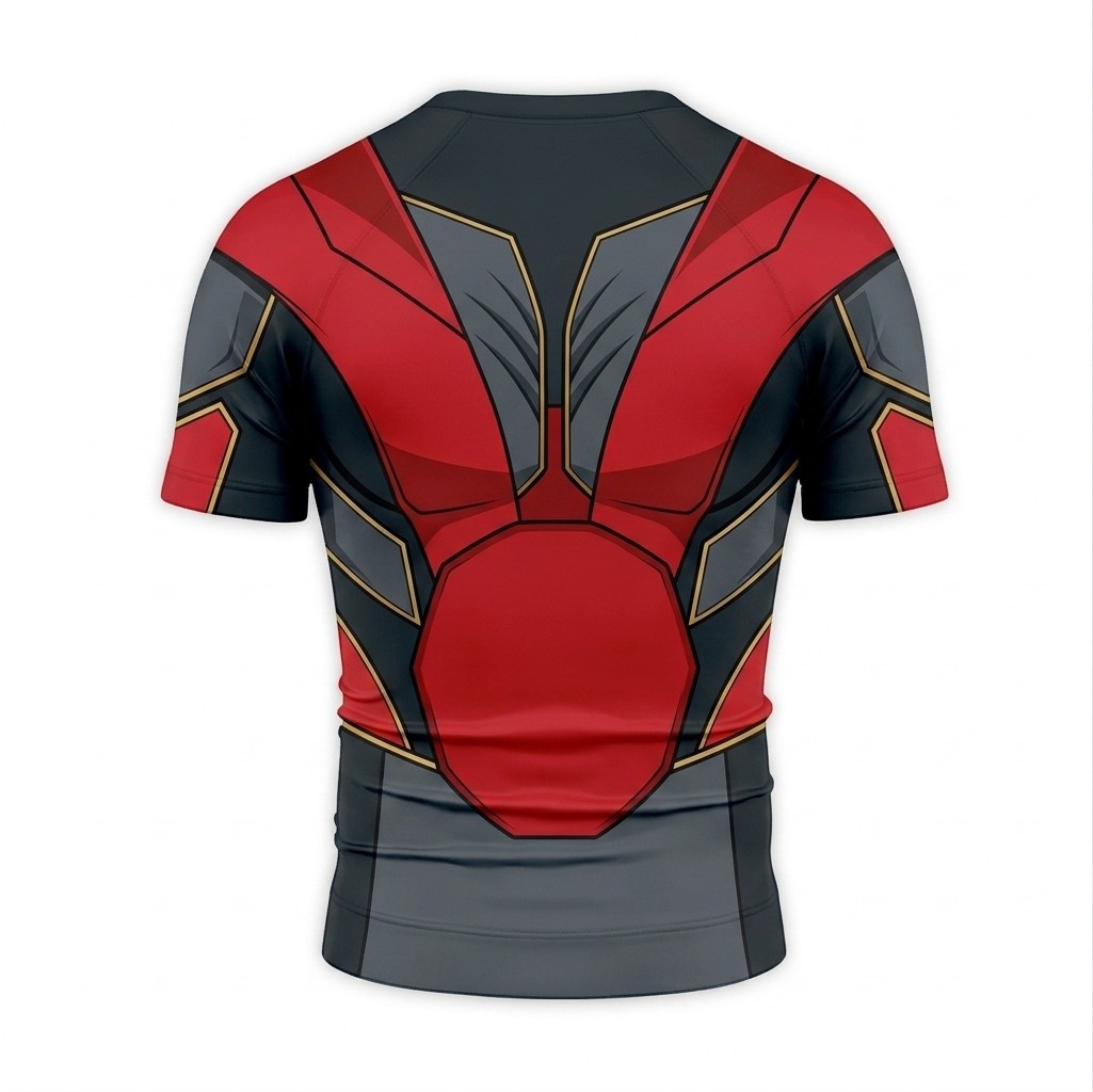 Kurt Wagner X Men Nightcrawler Superhero Tactical Vanguard Angular Vector Red And Black Short Sleeve Compression Shirt