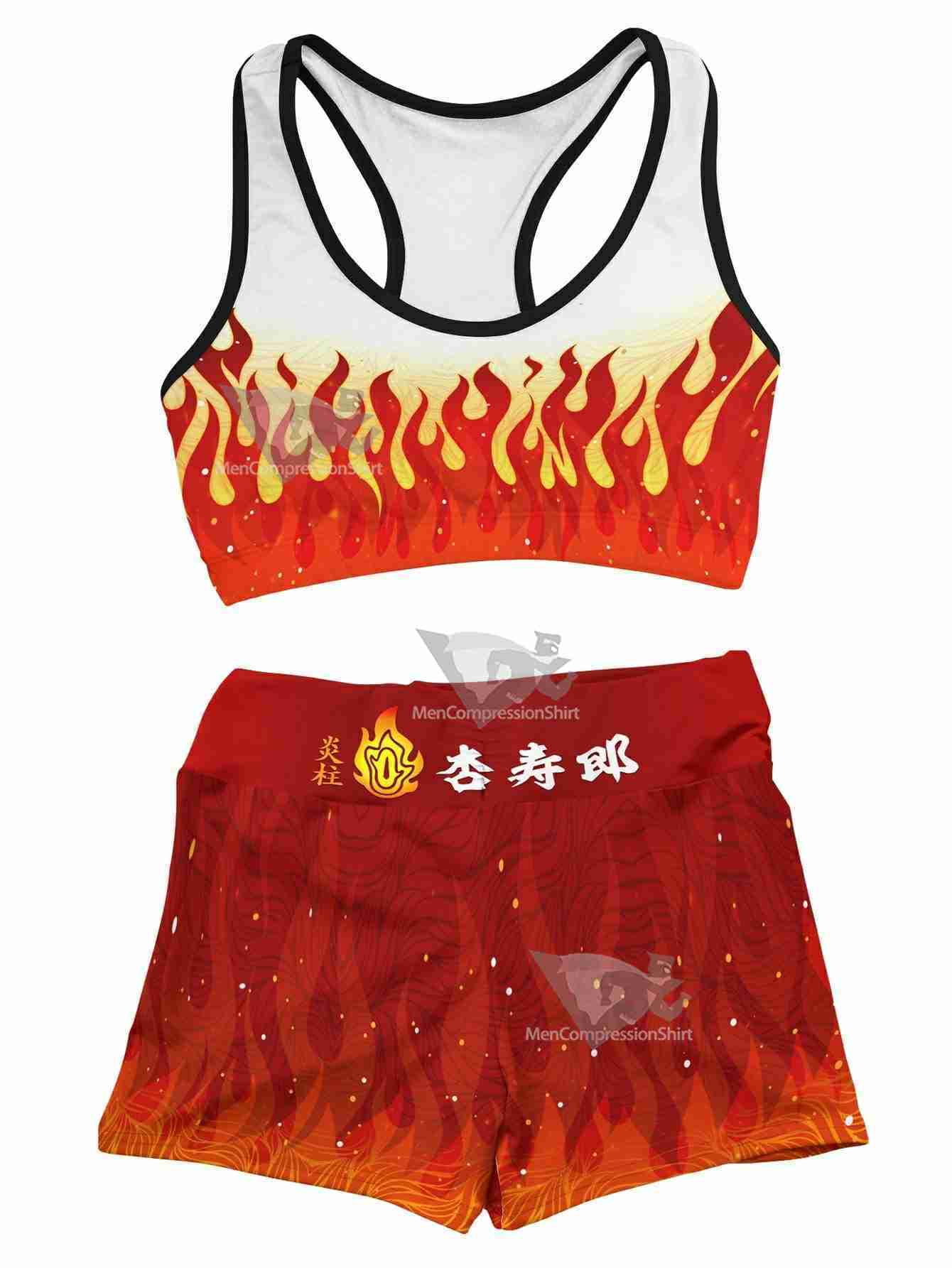 Kyojuro Fire Women Compression Active Wear Set