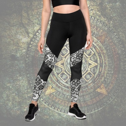 Lace Cut Out Women Compression Legging