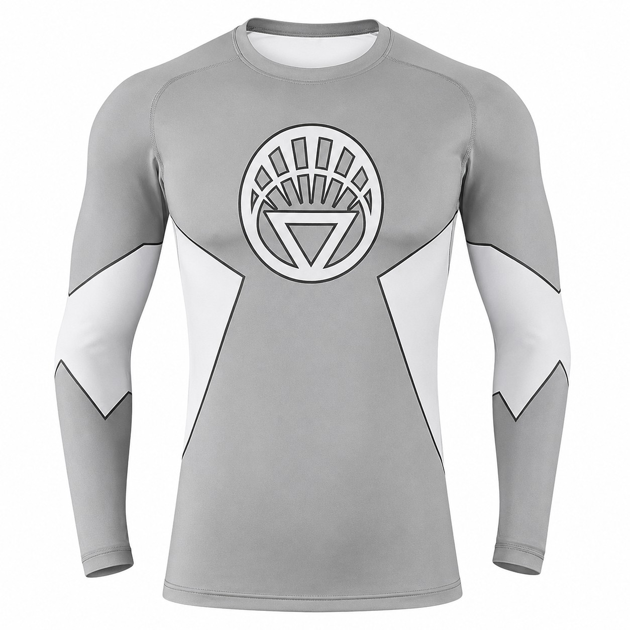Lantern Gray Black Long Sleeve Compression Shirt