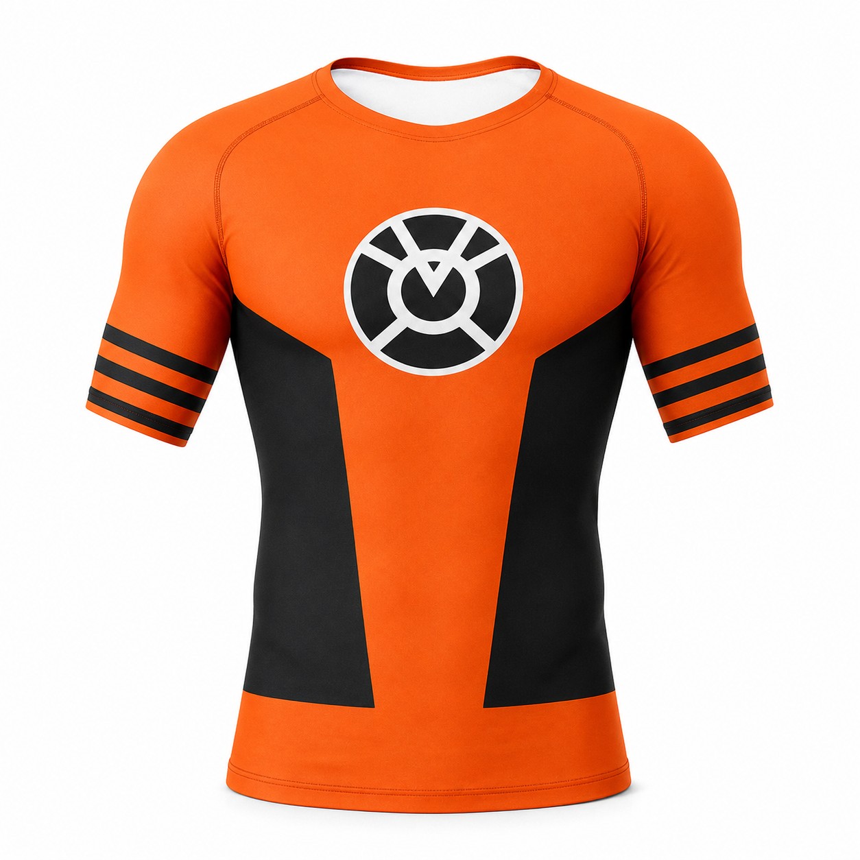 Lantern Orange Red Short Sleeve Compression Shirt