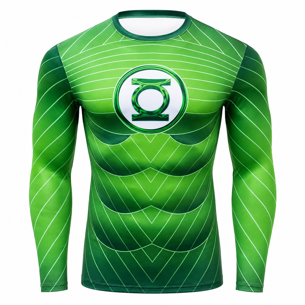 Lantern Sleeve1 Green Blue Long Sleeve Compression Shirt
