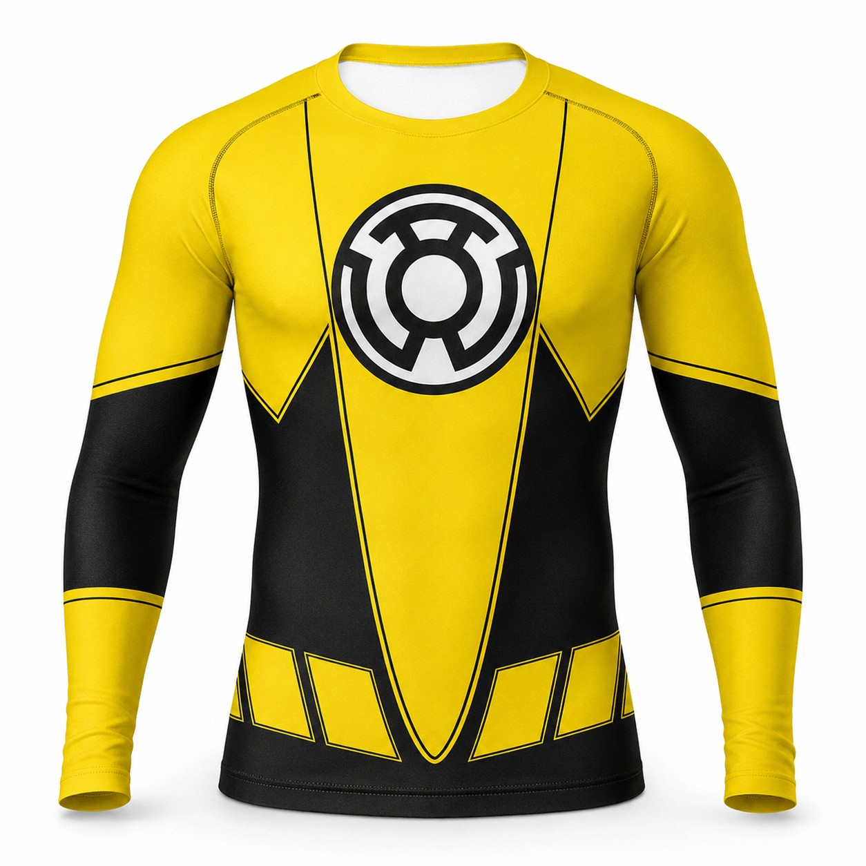 Lantern Yellow Black Long Sleeve Compression Shirt