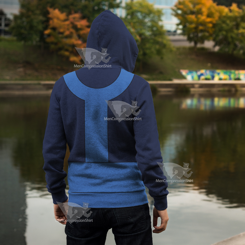 Legion Of Super Heroes Bouncing Boy Blue Cosplay Zip Up Hoodie