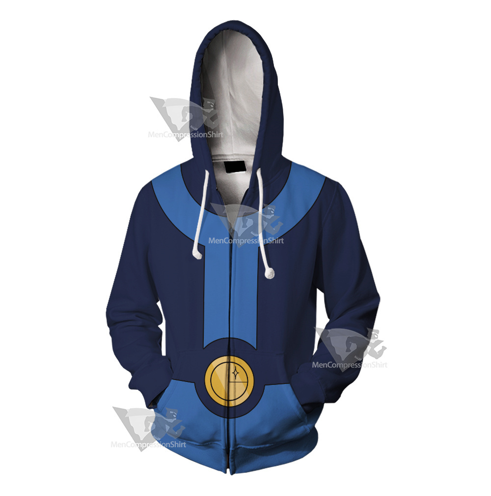 Legion Of Super Heroes Bouncing Boy Blue Cosplay Zip Up Hoodie