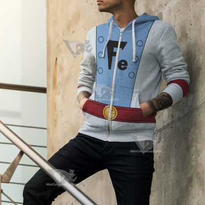Legion Of Super Heroes Ferro Lad Blue Cosplay Zip Up Hoodie