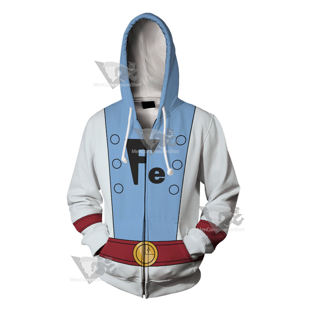 Legion Of Super Heroes Ferro Lad Blue Cosplay Zip Up Hoodie