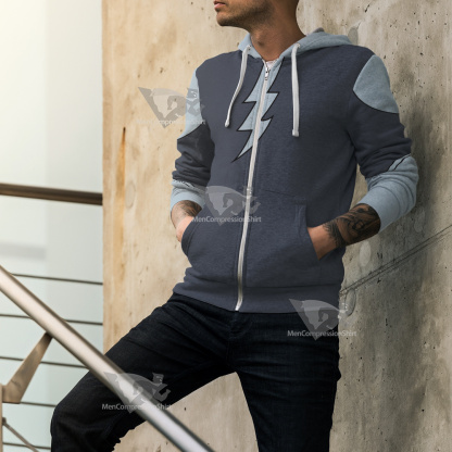 Legion Of Super Heroes Mekt Ranzz Grey Cosplay Zip Up Hoodie