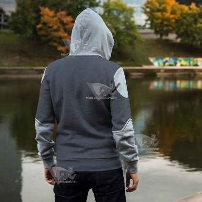 Legion Of Super Heroes Mekt Ranzz Grey Cosplay Zip Up Hoodie