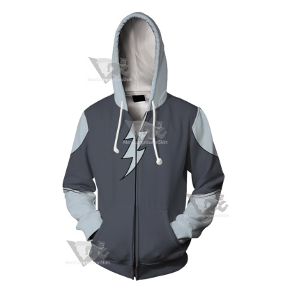 Legion Of Super Heroes Mekt Ranzz Grey Cosplay Zip Up Hoodie