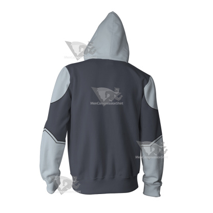 Legion Of Super Heroes Mekt Ranzz Grey Cosplay Zip Up Hoodie
