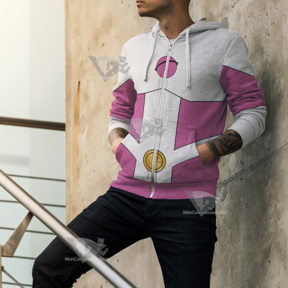 Legion Of Super Heroes Saturn Girl Pink Cosplay Zip Up Hoodie