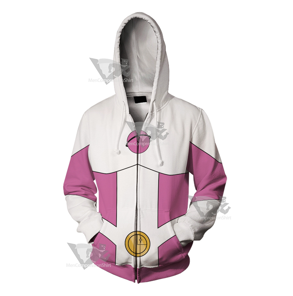Legion Of Super Heroes Saturn Girl Pink Cosplay Zip Up Hoodie