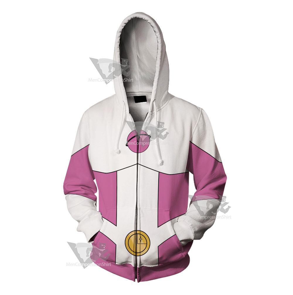 Legion Of Super Heroes Saturn Girl Pink Cosplay Zip Up Hoodie