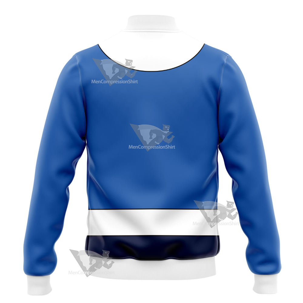 Legion Of Superheroes Bouncing Boy Blue And White Cosplay Varsity Jacket
