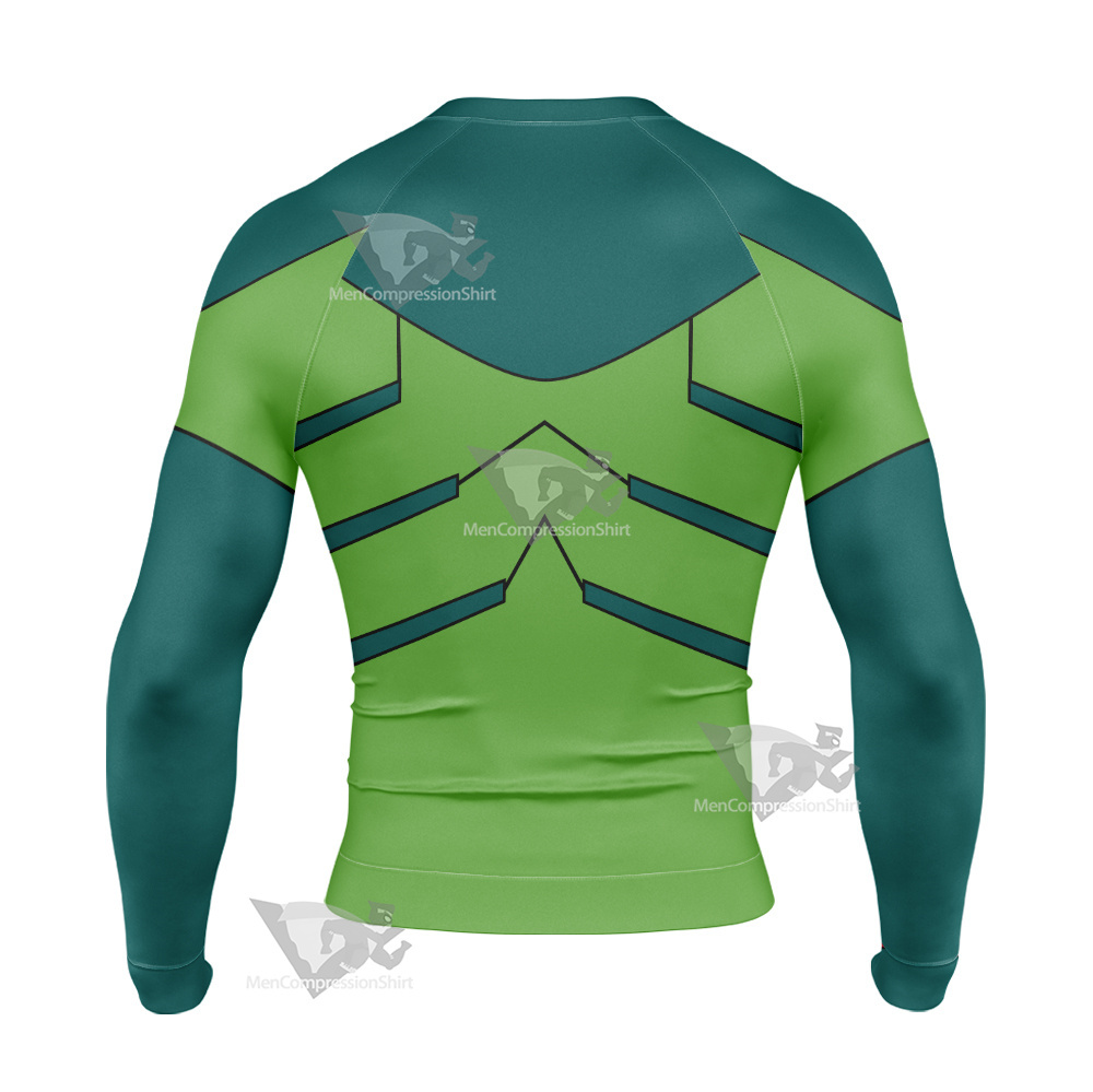 Legion Of Superheroes Chameleon Boy Green Long Sleeve Compression Shirt