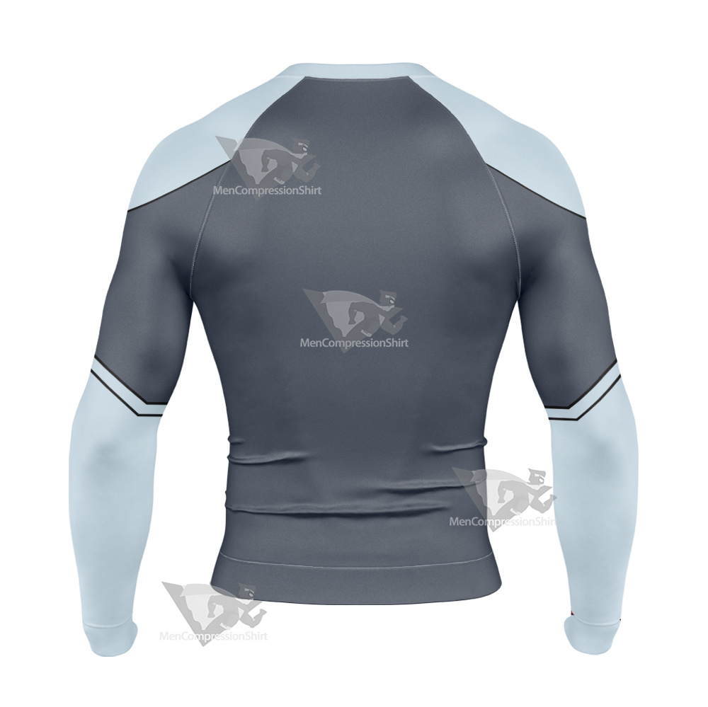 Legion Of Superheroes Mekt Ranzz Grey Long Sleeve Compression Shirt
