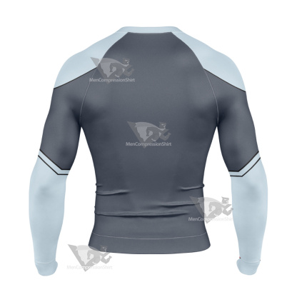 Legion Of Superheroes Mekt Ranzz Grey Long Sleeve Compression Shirt