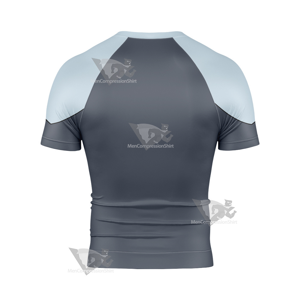 Legion Of Superheroes Mekt Ranzz Grey Short Sleeve Compression Shirt