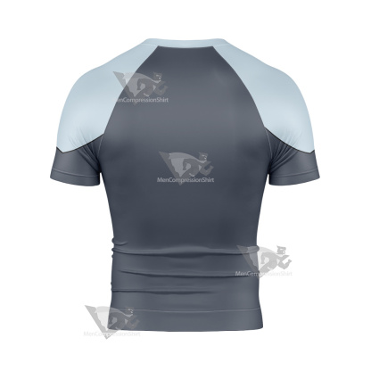 Legion Of Superheroes Mekt Ranzz Grey Short Sleeve Compression Shirt