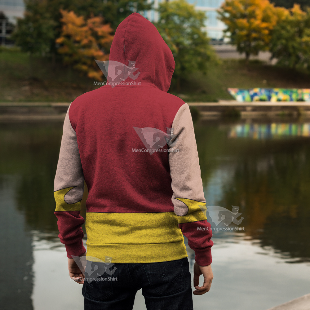 Legion Of Superheroes Sun Boy Back Red Cosplay Zip Up Hoodie