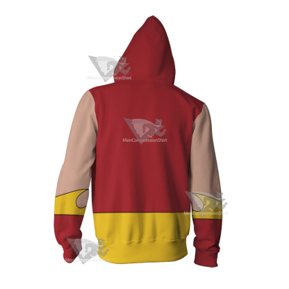 Legion Of Superheroes Sun Boy Back Red Cosplay Zip Up Hoodie