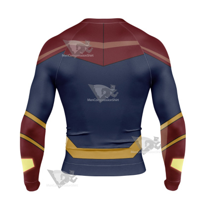 Legion Of Superheroes Superman X Red Long Sleeve Compression Shirt