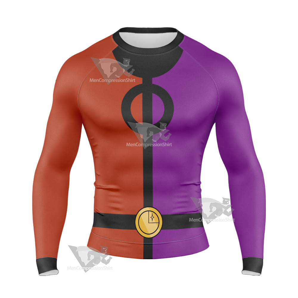 Legion Of Superheroes Triplicate Merged Long Sleeve Compression Shirt