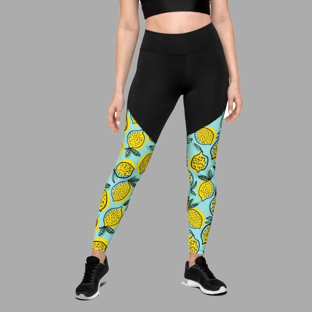 Lemon Pattern Women Compression Legging