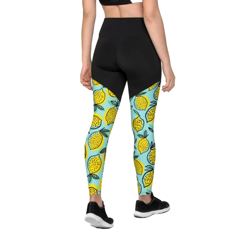 Lemon Pattern Women Compression Legging