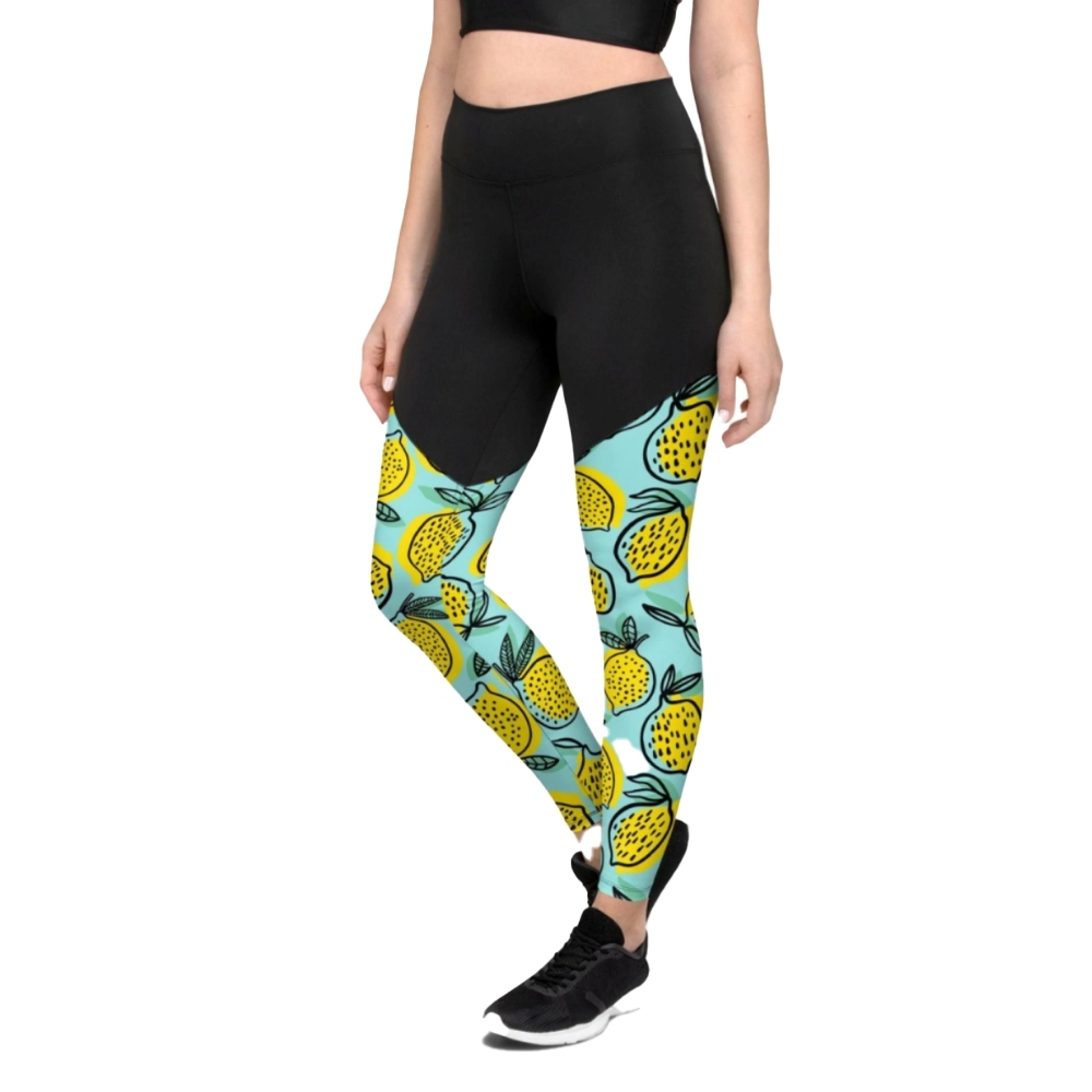 Lemon Pattern Women Compression Legging