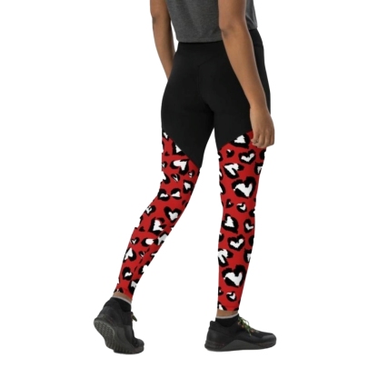Leopard Hearts Women Compression Legging
