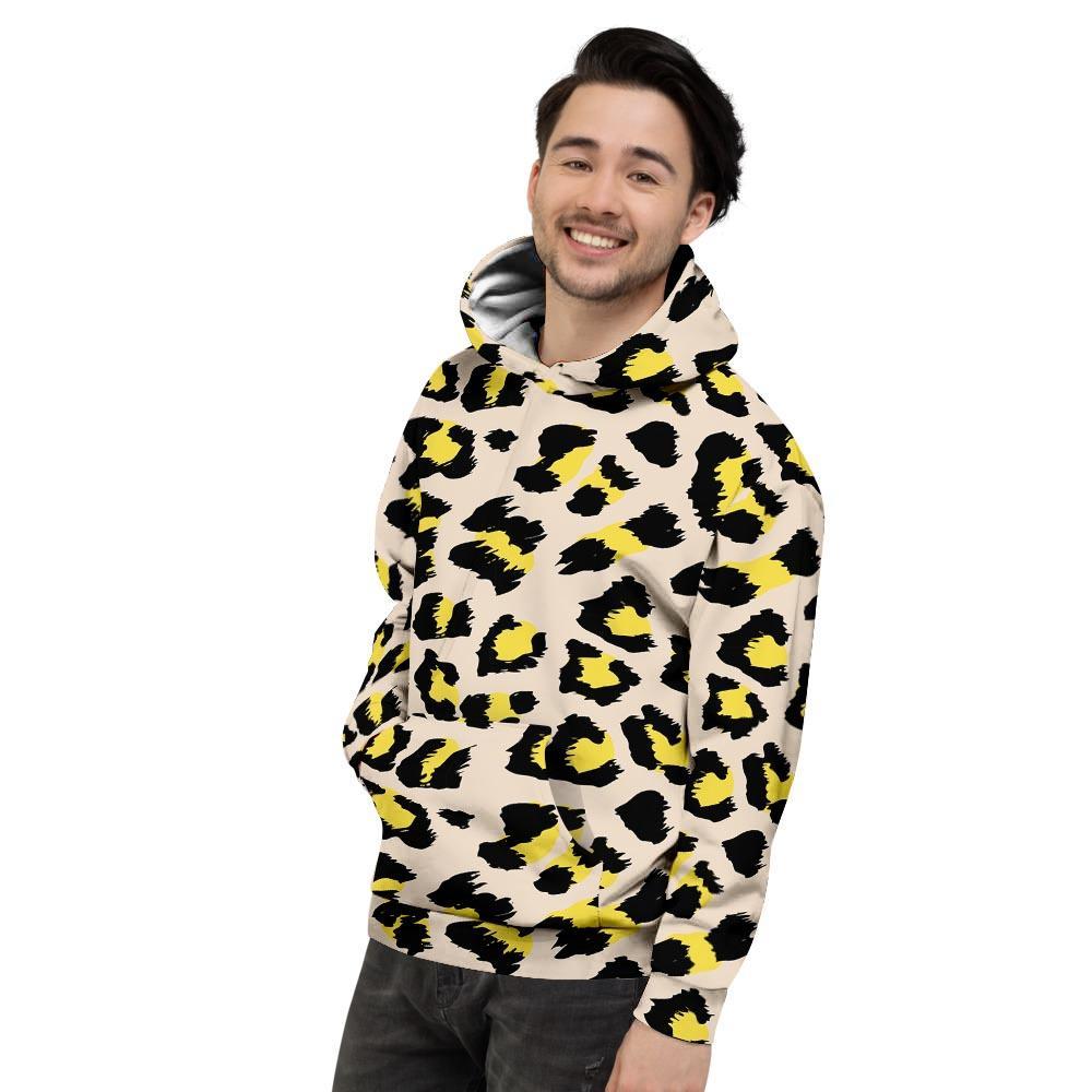 Leopard Print Mens Full Size Hoodie