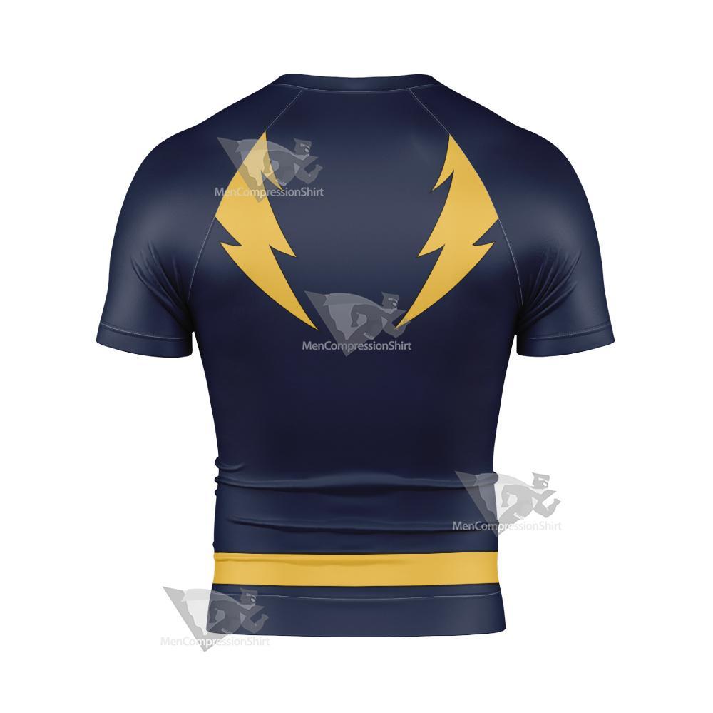 Dc Lightning Lad Yellow Cosplay Short Sleeve Compression Shirt
