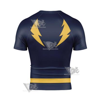 Dc Lightning Lad Yellow Cosplay Short Sleeve Compression Shirt