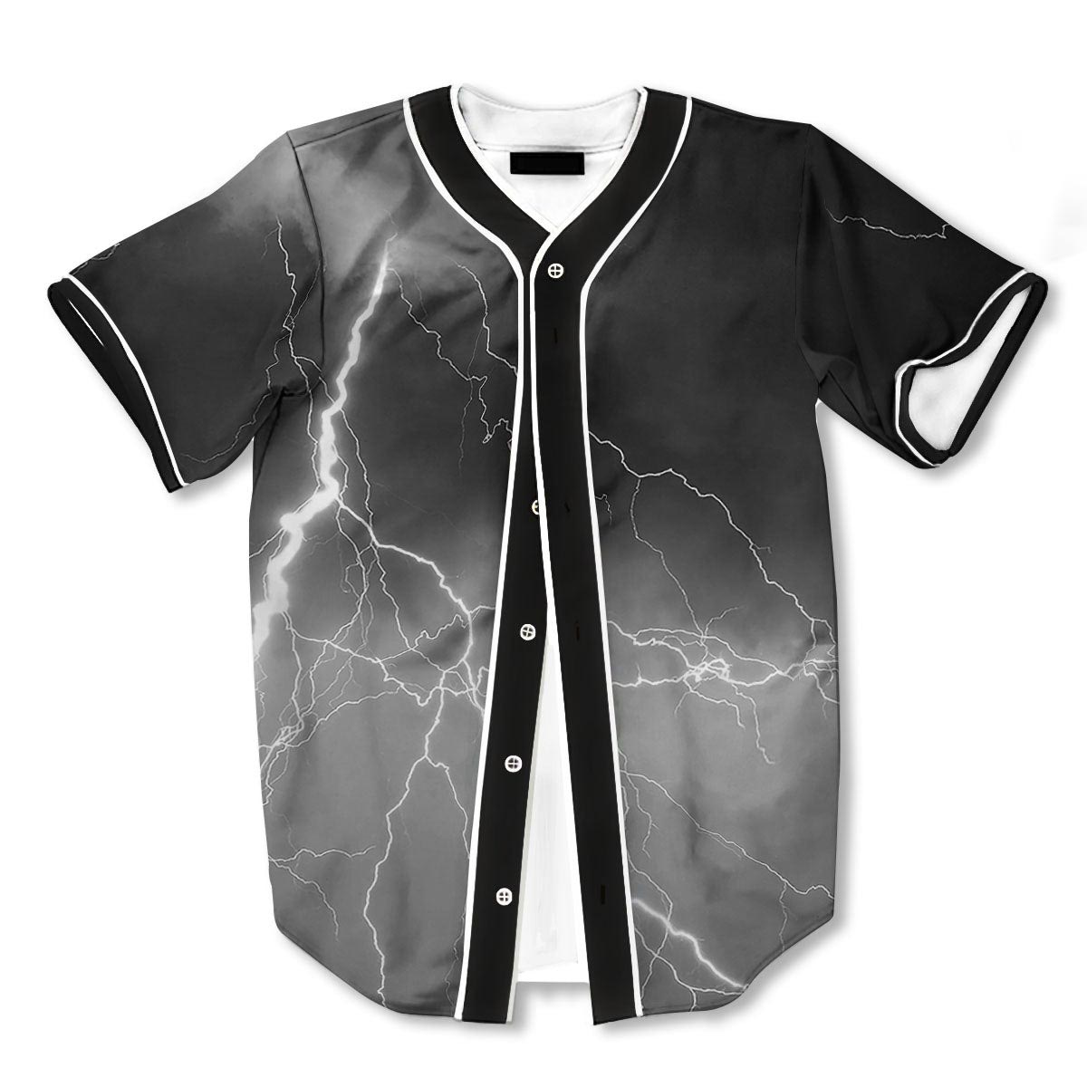 Lightning White 3d Print Full Size Baseball Jerseys