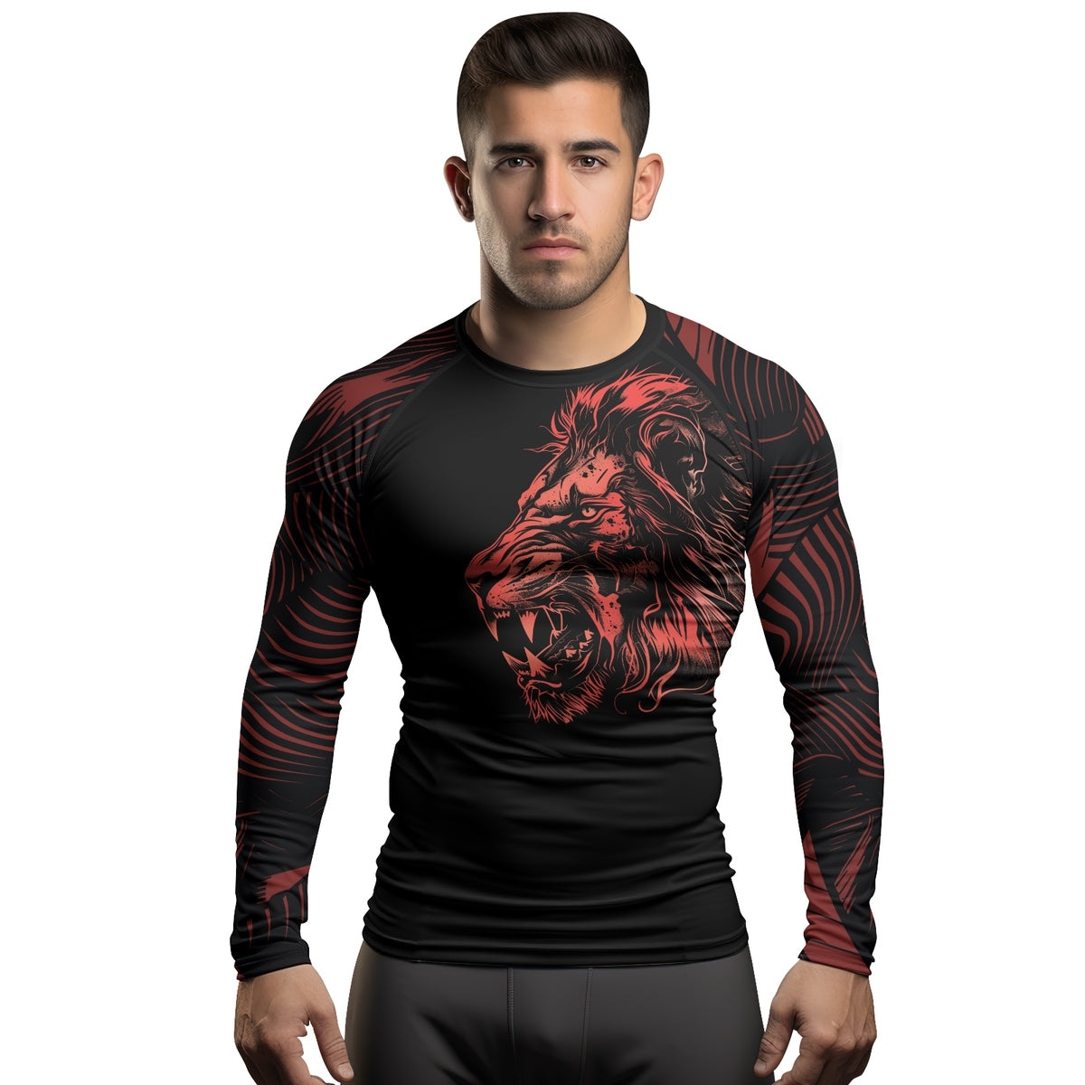 Lion King Mens Long Sleeve Compression Shirt