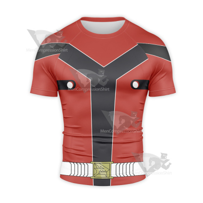 Loser Ranger Akabane Sousei Red Short Sleeve Compression Shirt