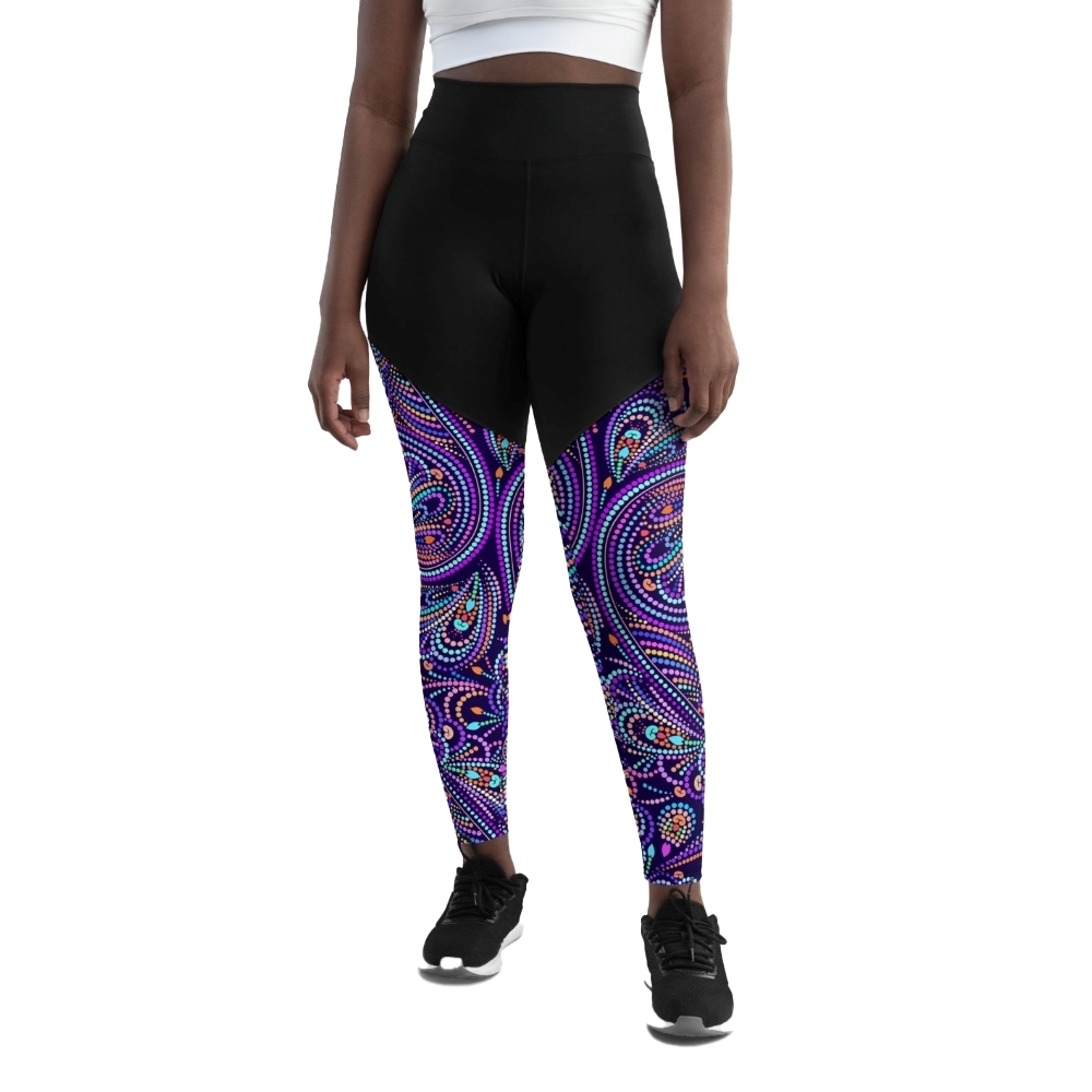 Lovely Mosaic Women Compression Legging