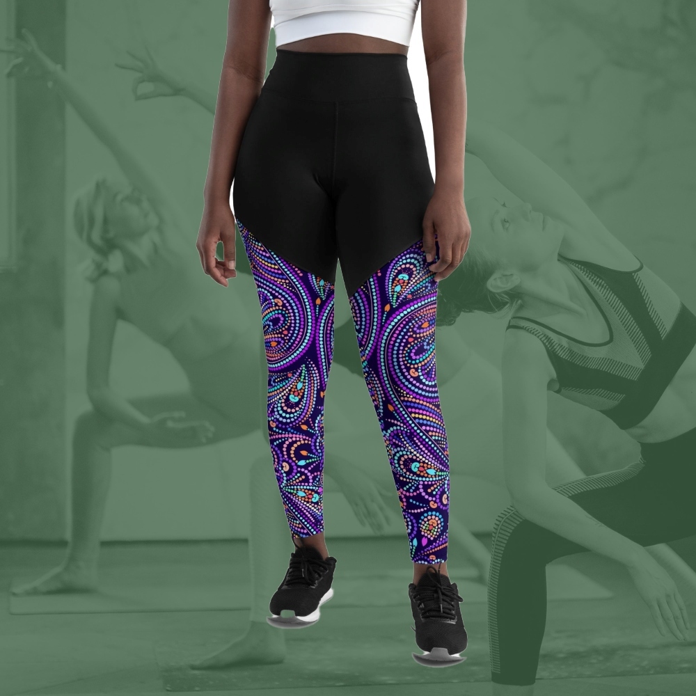 Lovely Mosaic Women Compression Legging