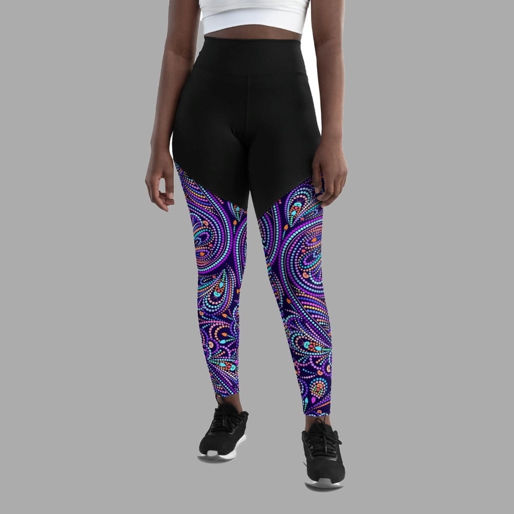 Lovely Mosaic Women Compression Legging