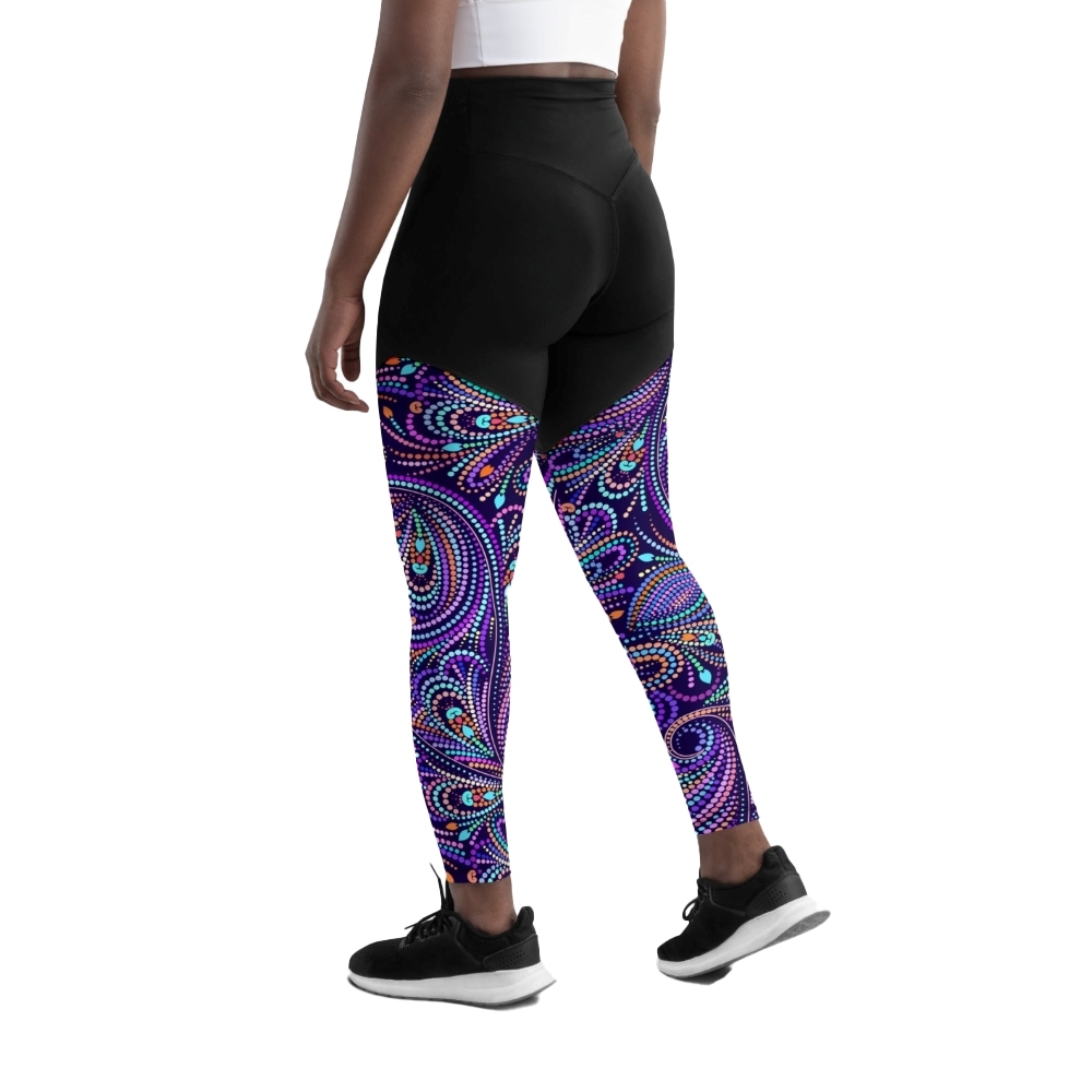 Lovely Mosaic Women Compression Legging