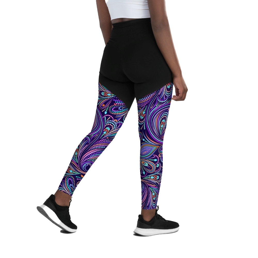 Lovely Mosaic Women Compression Legging